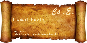 Csabai Edvin névjegykártya